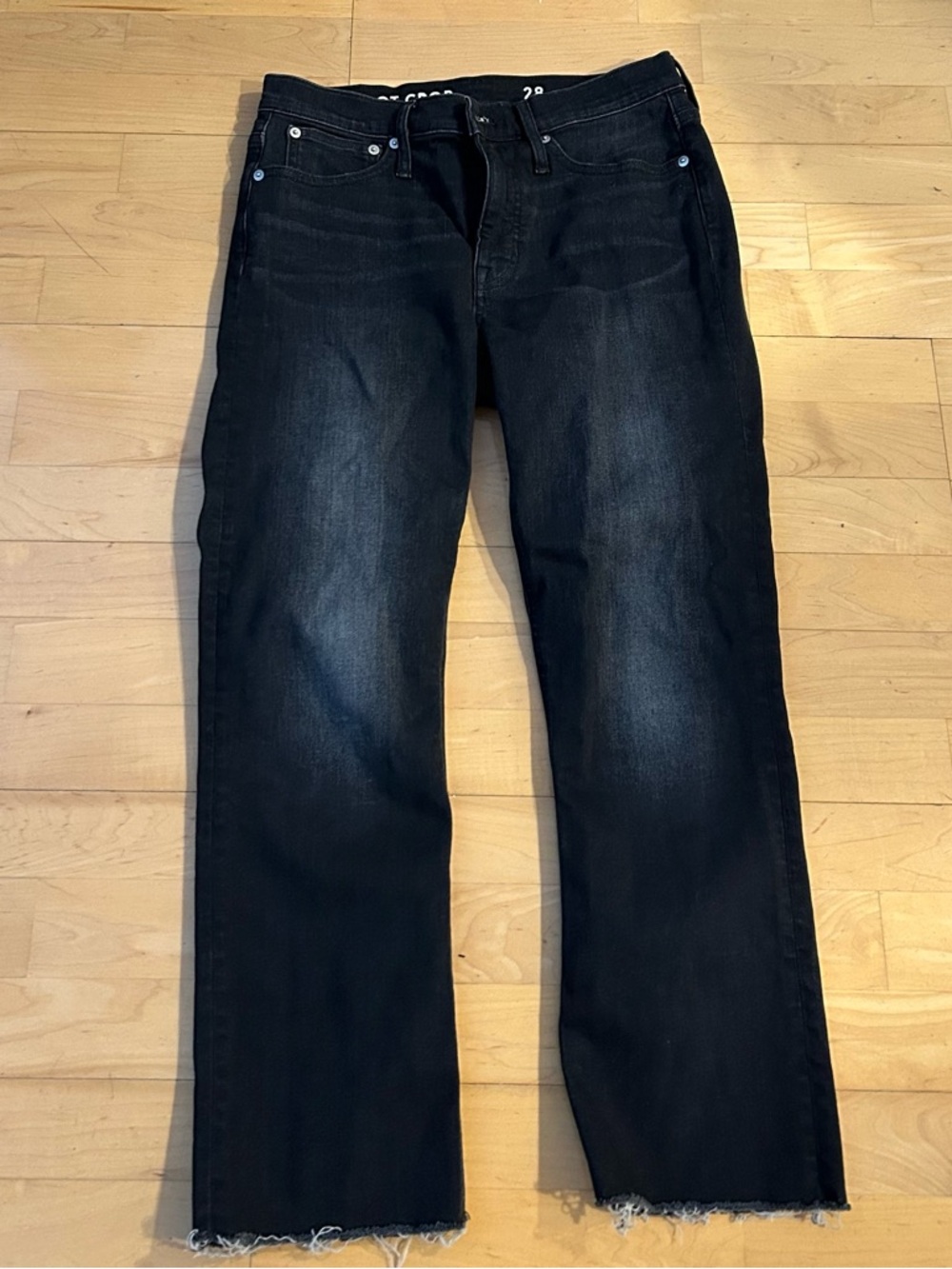 J. Crew Women's Black Bootcut Jeans with Frayed Hem